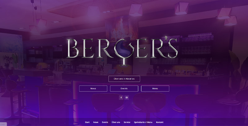 Homepage der Berger's Lounge & Sportsbar