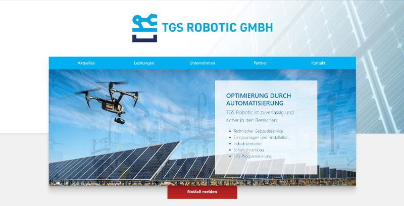 Homepage der TGS Robotic GmbH